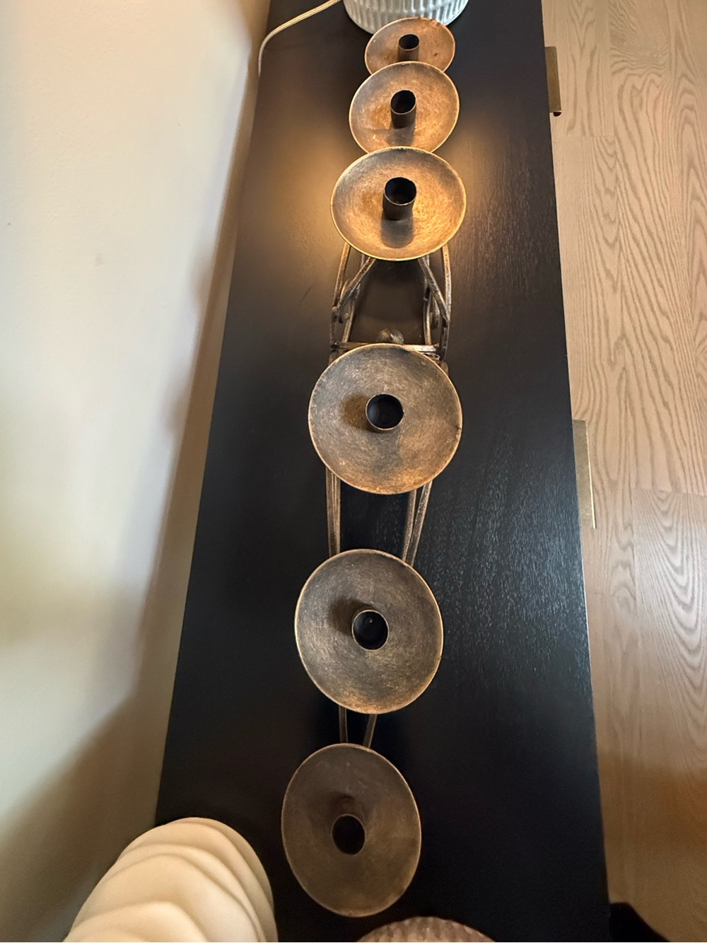 Scrollwork 6-Arm Metal Candle Holder - Picture 3 of 7